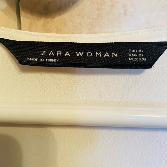 New Zara Elegant White Pleated Blouse/Dress - Picture 6 of 6